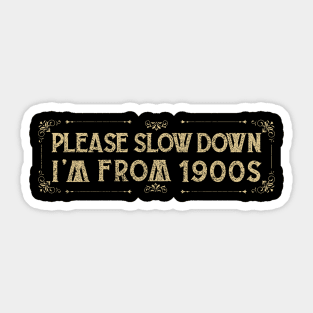 Please Slow Down I'm From The 1900s Sticker